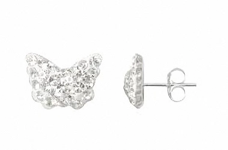Orecchini A Farfalla Con Cristalli – Argento Sterling 925 – 0,9 X 0,7 Cm – Con Confezione Regalo - 4