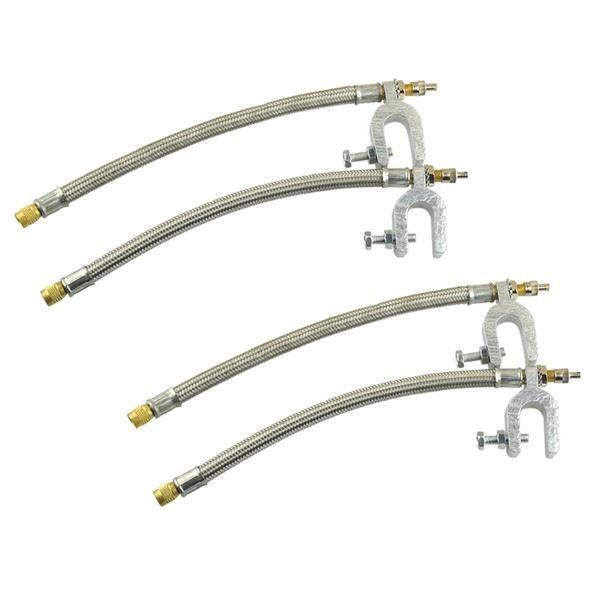 Set of 4 - Tire Inflation Valve Stem Extention Connector Hose 10"" for Car RV