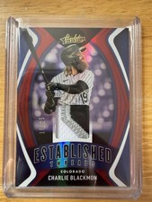 2022 Panini Absolute Established Threads Charlie Blackmon Spectrum Red /25 Rock…