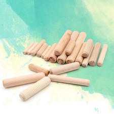 200 Pack 6x30mm Wood Dowel Straight Fluted Wooden Dowel For Furniture Crafts