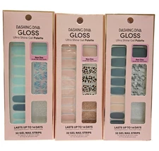 3PK Dashing Diva Gloss Ultra Shine Gel Nail Strips Set 32 Strips Each NEW!
