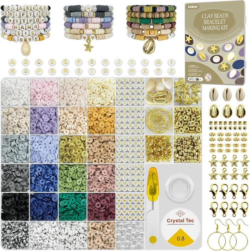 6300 Pcs Clay Beads Bracelet Making Kit for Adults, 24 Colors 6Mm Clay Beads for