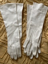 Ivory Vintage Opera Length Gloves Made In Italy Cotton Small Size 2pair