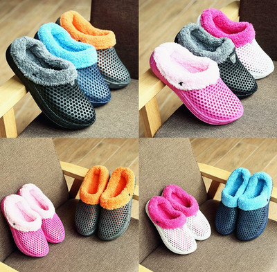 Damen/Herren Winterclogs Fell Hausschuhe Warm gefüttert Clogs Gartenclogs Schuhe