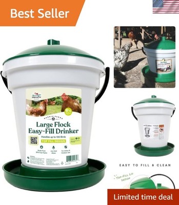 Large Flock Easy-Fill Poultry Drinker, Made with BPA-Free Plastic, Top Fill D...
