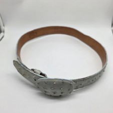 Vtg Rayo del Plata Ostrich Leather Belt 34 Made in Mexico Cowboy Western
