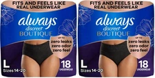36 Count Always Discreet Boutique Incontinence and Postpartum Underwear for