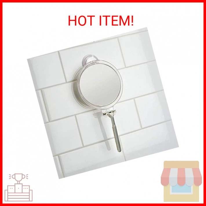 Soporte de afeitadora de plástico iDesign Power Lock succión ducha afeitado, baño sin niebla Foto 2 de 2