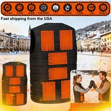 3 Heat Levels Heated Vest - USB Size Winter Warm Outerwear for Men  Women
