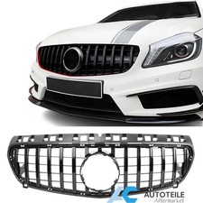 Kühlergrill Sport Grill für Mercedes A W176 12-15 glanz schwarz Panamericana