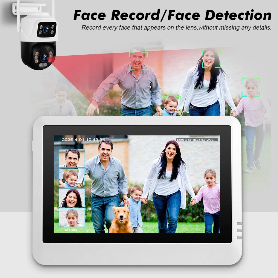 KERUI Wireless 8CH 7" Monitor NVR HD 6MP AI Security Camera System Two-Way Audio - Image 2 of 4