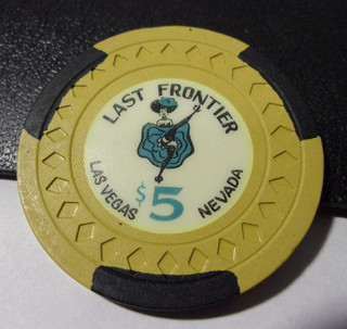 LAST FRONTIER CASINO 1959 $5 hotel casino gaming poker chip Las Vegas NV