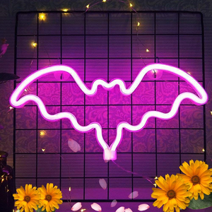 Xiyunte Bat Neon Light Led Pink Neon Sign Wall Decor Battery And