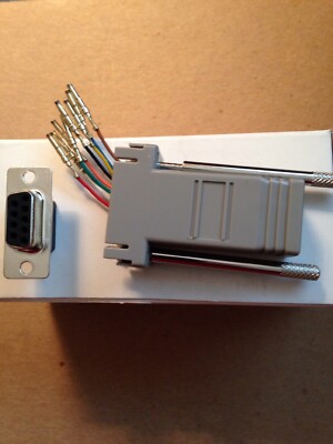 Gray Female DB9 to RJ45 8-conductor Serial modular adapter