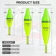 4pcs Fishing Float Buoy LED Light Deep Water fishing gear tackle Bobber Floats