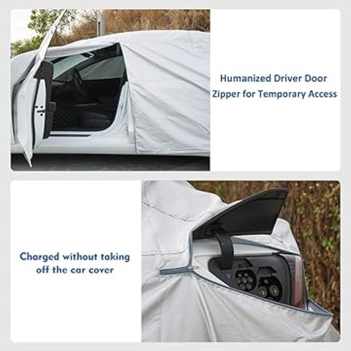 KIWISMART Car Cover Waterproof All Weather Tesla M3 2017-2022, Easy to Setup - Picture 13 of 14