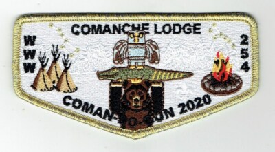 Comanche Lodge #254 OA - 2020 ''COMAN-DO-GUN'' - Tri-Lodge Fellowship Flap - MINT!
