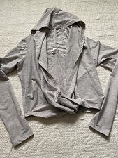 ZYIA ACTIVE Haze Yoga Wrap Top Long Sleeve Hooded Cross Front Pullover L Large