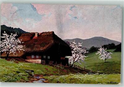 39653662 - a lonely Black Forest house between flowering trees Publisher