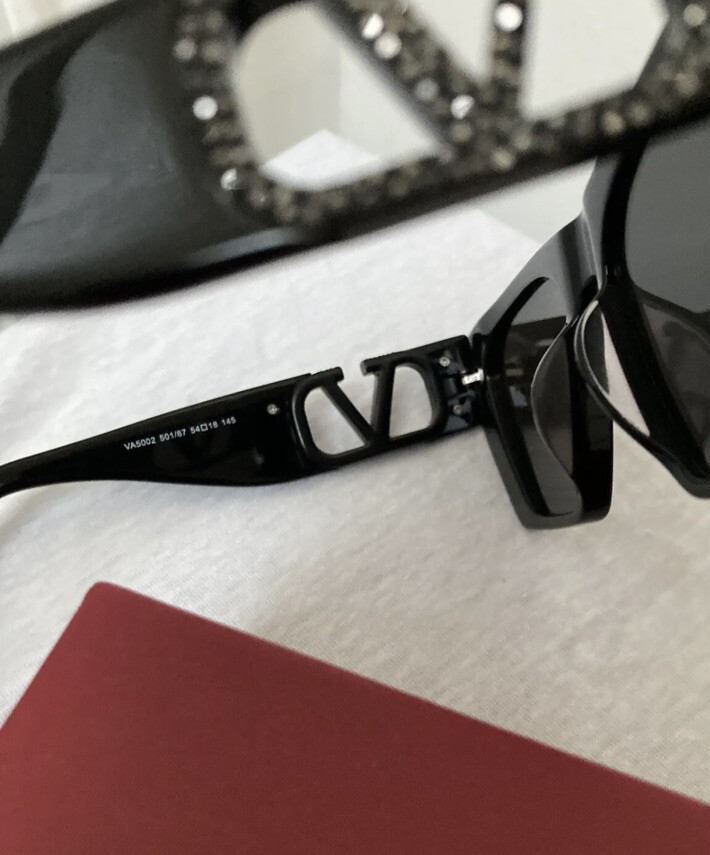 Valentino Garavani - Acetate Frame with Vlogo Crystals Sunglasses
