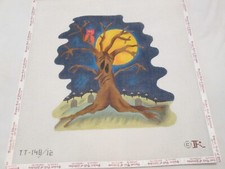 HALLOWEEN TREE-RENAISSANCE-HANDPAINTED NEEDLEPOINT CANVAS