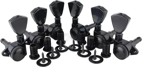 Guitar Locking Tuners (3L + 3R Handed) - 1:21 Models Rear Lock String Tuning Key