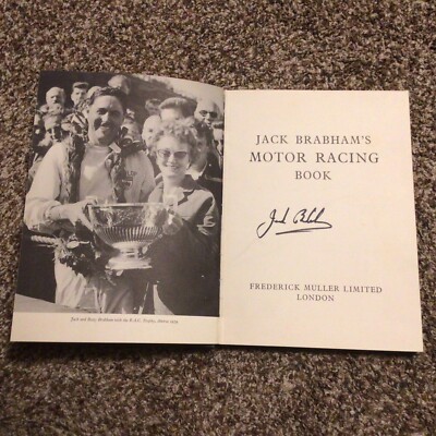  Jack Brabham  Motor Racing Book 1962  Signed By Jack Brabham. Rare 