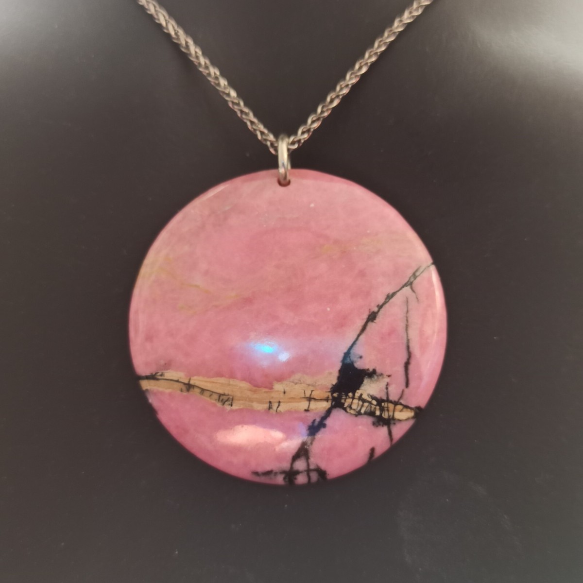 Natural Stone Pendant Sterling Silver Necklace Huge Natures 