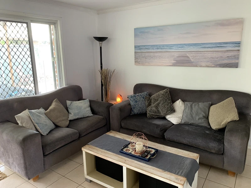 2 Freedom Grey Couches And Side Table Sofas Gumtree Australia
