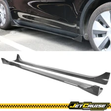 Fits 20-24 Tesla Model Y Carbon Fiber Look Side Skirt Extension Rocker Panel ABS
