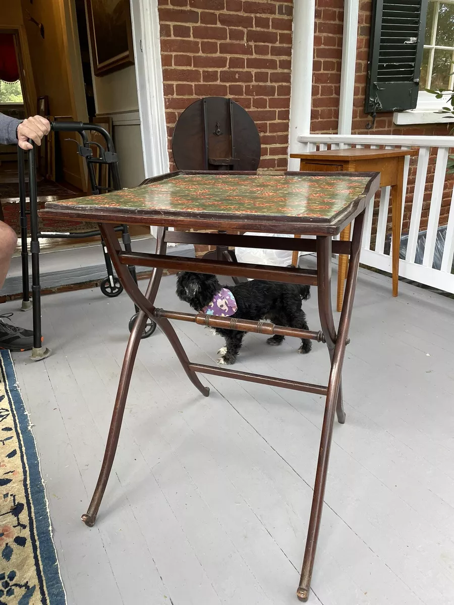 Antique English Victorian Mahogany Folding Military Campaign Writing Desk