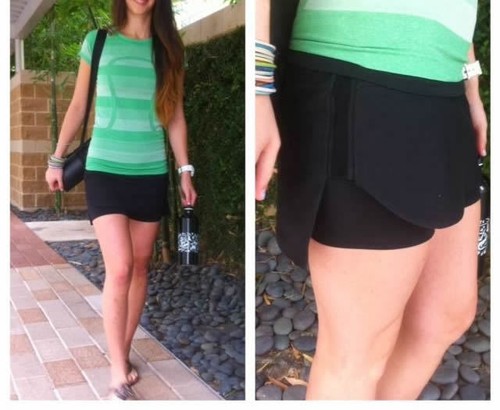NWT Lululemon SECOND CHANCE SKIRT size 4 Black Groove Short Cross Functional 