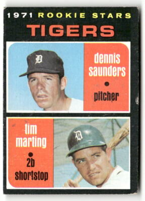 1971 Topps #423 Tigers 1971 Rookie Stars (D Saunders / T Marting)