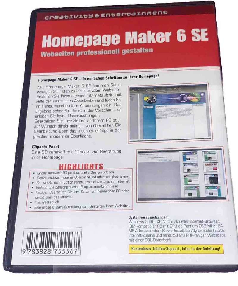 Homepage Maker 6 SE - Webseiten professionell gestalten Windows PC Neuwertig - Bild 4 von 4
