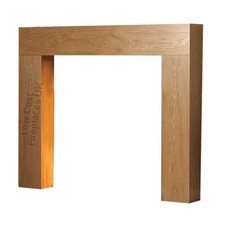 ELECTRIC GAS OAK WOOD TIMBER FIRE FIREPLACE MANTEL MANTLE SURROUND LARGE 52"