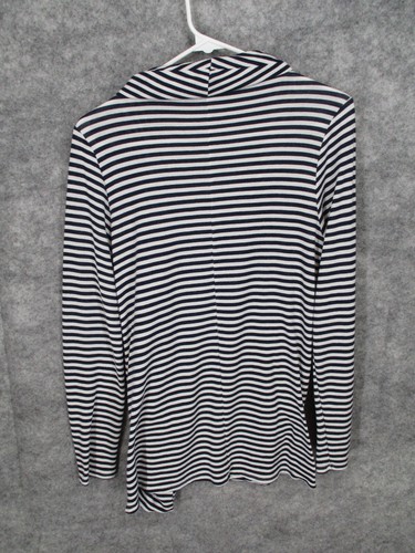 Vanity Women's Jacket Medium Lightweight Striped Asymmetrical Full Zipper Black - Picture 12 of 12