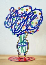 Metal sculpture " Blue bouquet  " by DAVID GERSTEIN