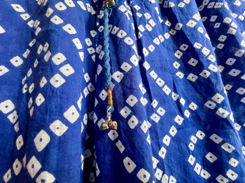 Lovely *NATURA* Blue Tie Dye Elasticated Cotton Beach Trousers L - Picture 5 of 5