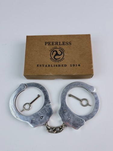 Vintage Peerless Handcuffs with Keys in original box Aluminum lightweight