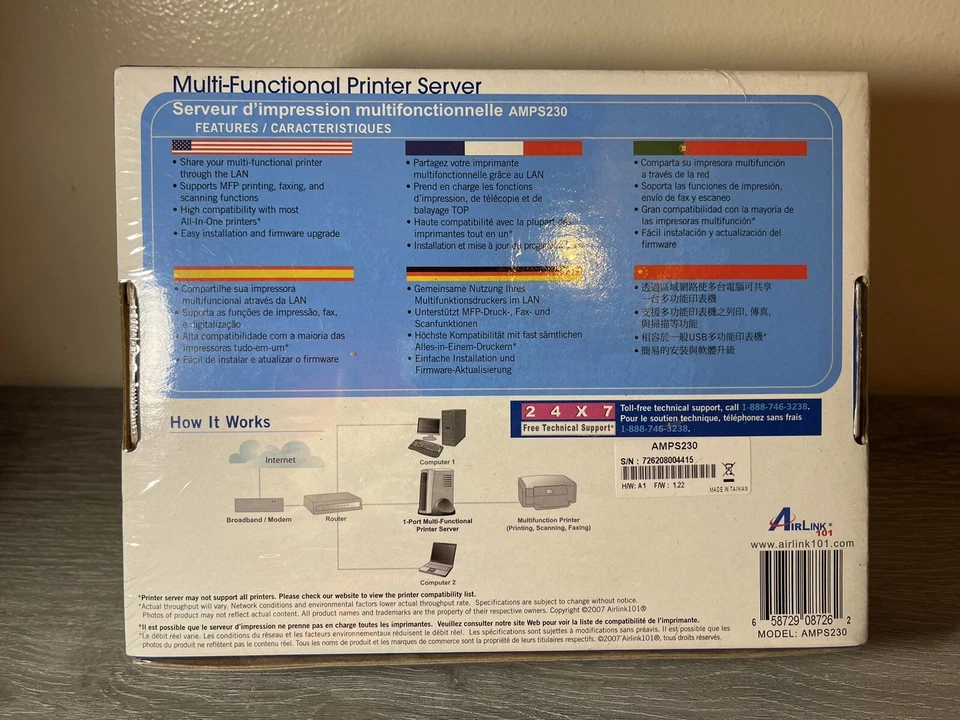 New AirLink 101 AMPS230 Wireless Multi-Functional Printer Server Sealed - Image 2 of 2