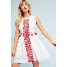 Chantik Anthropologie Margaret Embroidered Eyelet Dress 