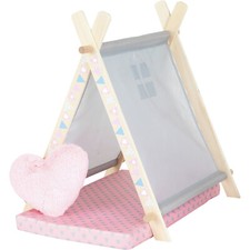 Designafriend Sleepover Den For DAF Doll Pink Tent With Heart Mattress & Cushion