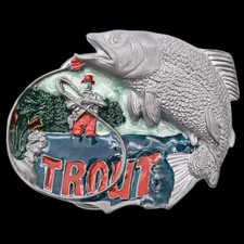 Trout Fisherman Belt Buckle