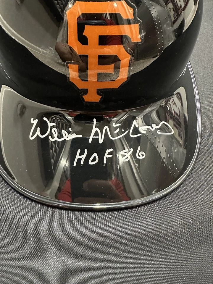 Casco de Bateo Willie McCovey HOF 86 Firmado Auténtico Gigantes Rawlings MLB Holo Foto 2 de 4