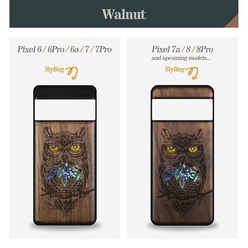 Hand-inlaid Phone Case for Google Pixel 8 Pro 7a 7 Pro 6 Pro 6a 7 8 Cover Owl - Picture 12 of 12