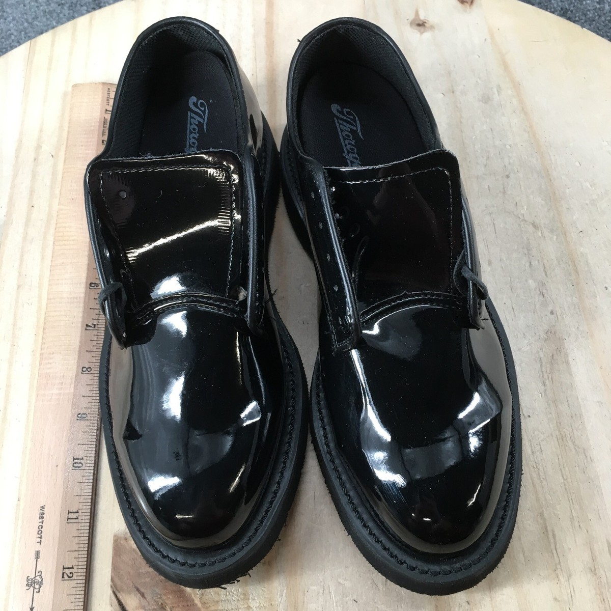Thorogood Shoes Dress Uniform Oxford 831-6027 Black Army Patent Leather Work 9M Rothco Uniform Hi-Gloss Oxford Dress Shoe main image 3