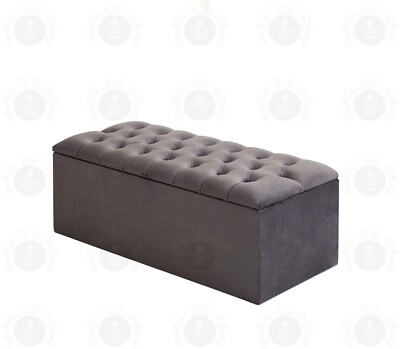 OSMANISCHE AUFBEWAHRUNGSBOX - CHESTERFIELD PLÜSCH SAMT - DECKENBOX - 8 FARBEN