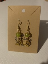 Handmade Beaded Butterfly Charm Dangle Drop Earrings