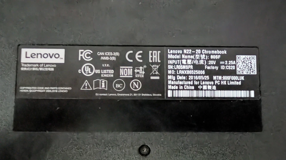 Lenovo N22 11.6" Chromebook - Intel Celeron N3060 / 2GB RAM / 16GB eMMC - Image 3 of 4