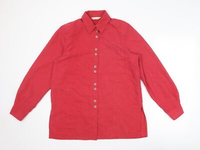 Design Essentials Damen rot Polyestermischung Knopfleiste Größe 14ed
